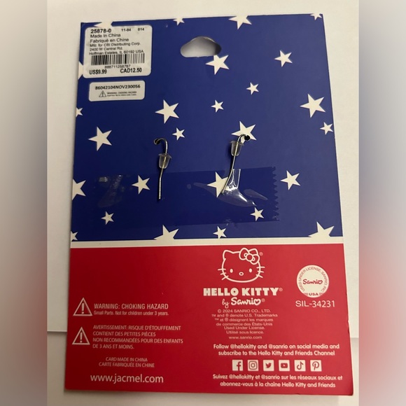 New Hello Kitty Pierced Earrings Sanrio Claire's - Picture 5 of 12